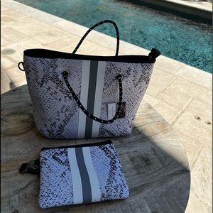 Neoprene Snake bag - black, white and grey